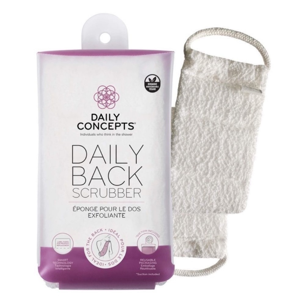 Daily Shower Back Scrubber with Handles in White by Daily Concepts